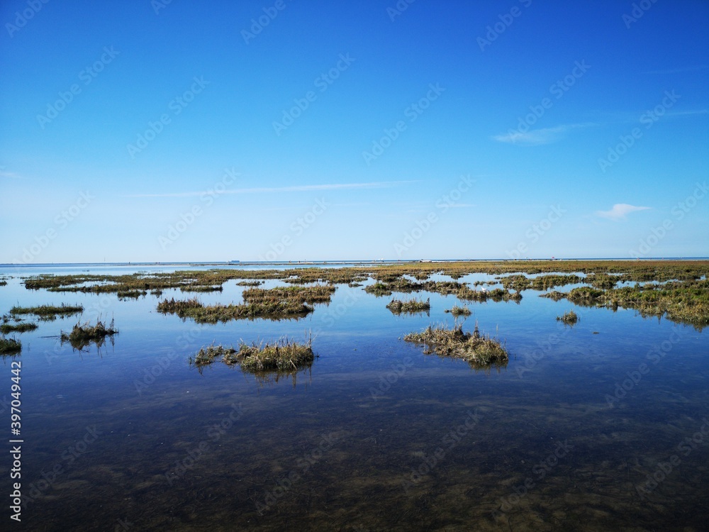 Grado Italien Strand Panorama Corona Lockdown menschenleer