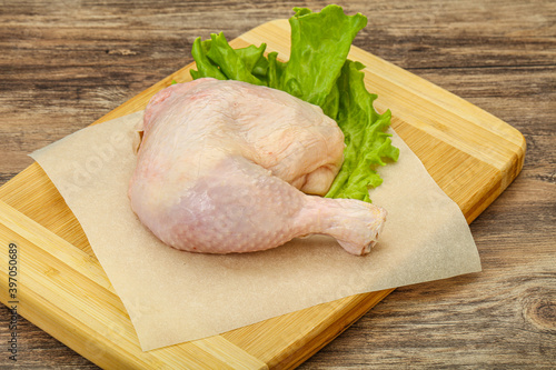 Raw chicken leg for cooking