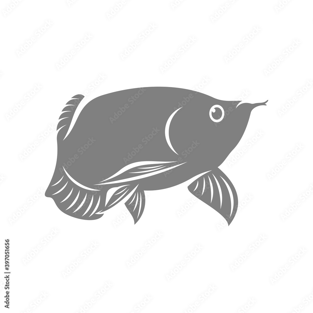 Obraz premium Arowana fish logo vector template, Creative Arowana fish logo design concepts, icon symbol, illustration
