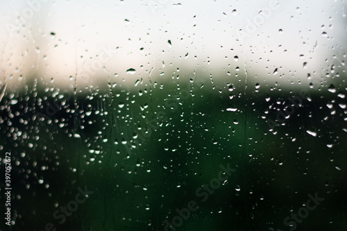 Raindrops in a window