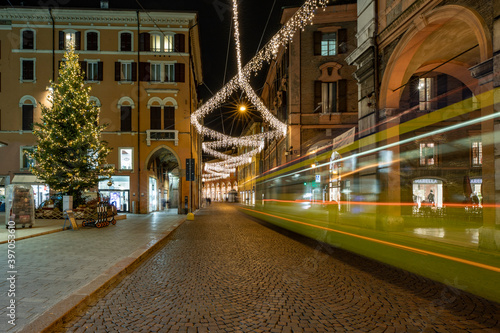 Christmas tree in the centre of Modena, Italy