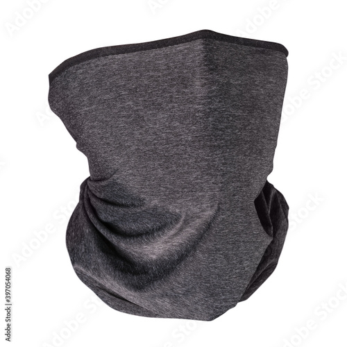 Grey neck gaiters isolated with clipping path