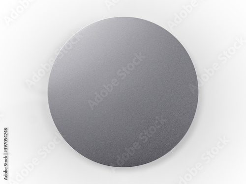 Obraz na płótnie Round metallic button isolated on white w salonie