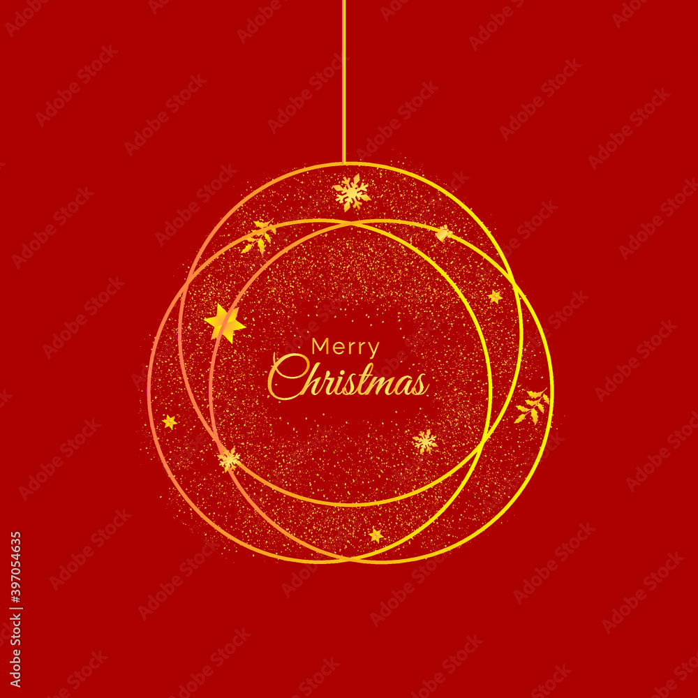 Naklejka premium red christmas ball