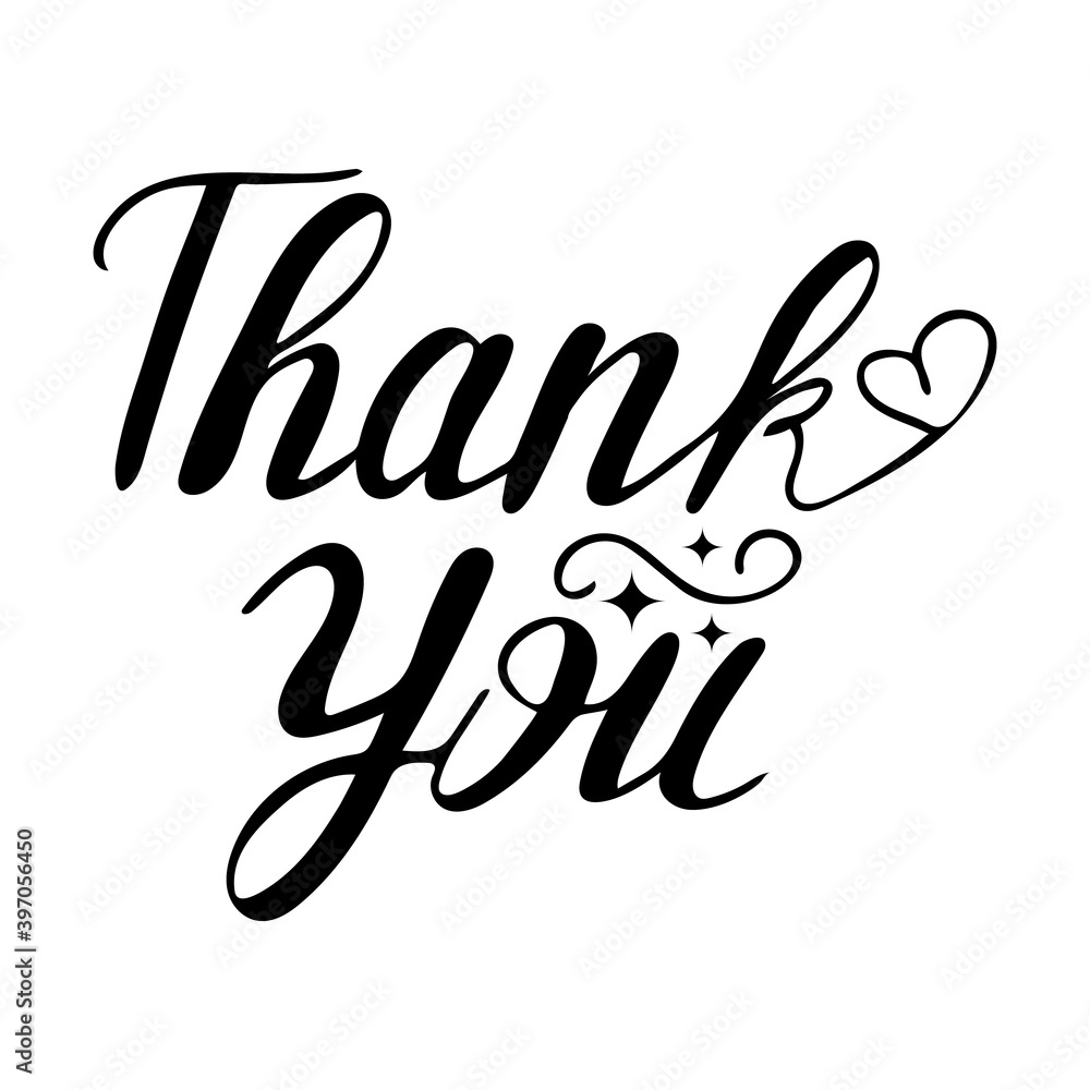 Thank You handwritten vector illustration, dark brush pen lettering isolated on white background. Vector eps Thank You handwritten vector illustration, dark brush pen lettering isolated on white background. Vector eps
