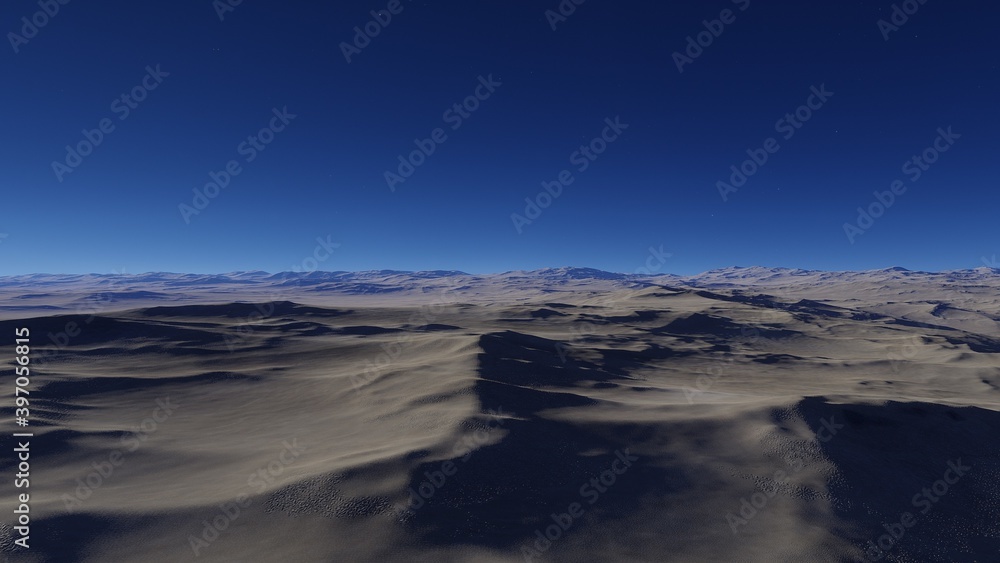 science fiction illustration, alien planet landscape, view from a beautiful planet, beautiful space background 3d render
