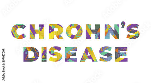 Chrohn’s Disease Concept Retro Colorful Word Art Illustration