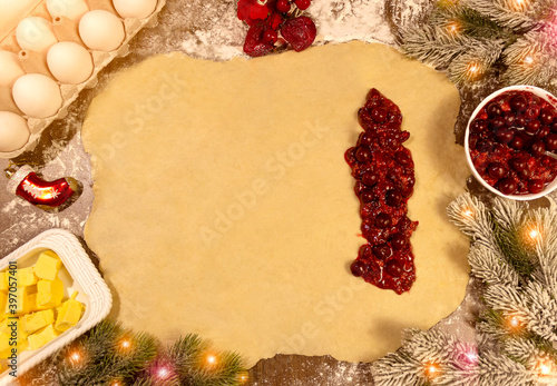 process of making a classic cherry strudel