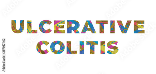 Ulcerative Colitis Concept Retro Colorful Word Art Illustration