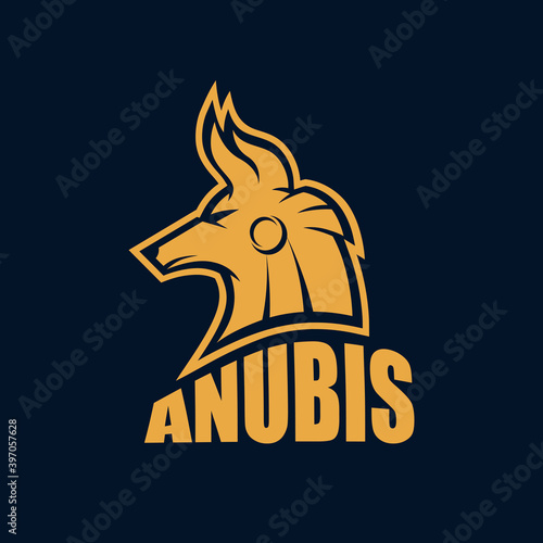 Modern Egyptian god Anubis logo.Vector illustration.