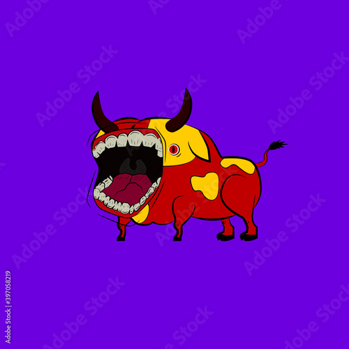 cow laughing out loud, streetwear or t-shirt design