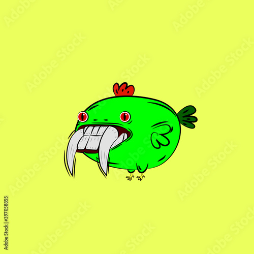 chicken laughing out loud, streetwear or t-shirt design