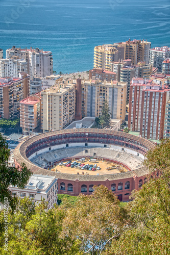 The bullring in Malaga on the Costa del Sol, Andalusia, Spain