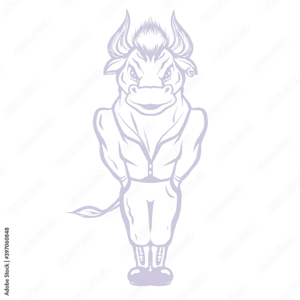 vector illustration of bull symbol of 2021
