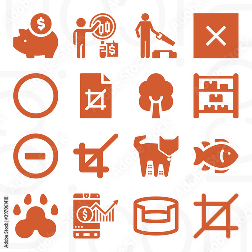 16 pack of whip  filled web icons set
