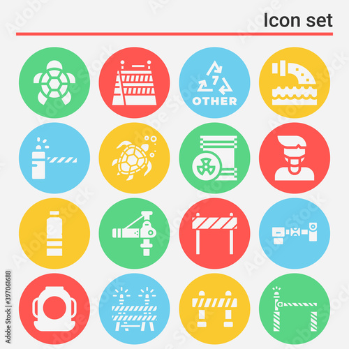 16 pack of coral  filled web icons set
