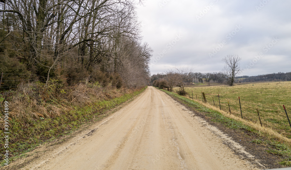 empty dirt road in the country