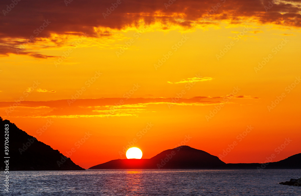 Naklejka premium Sea sunset