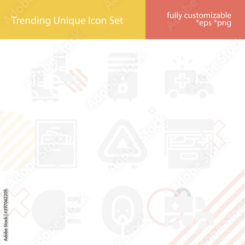 Simple set of compartment related filled icons.