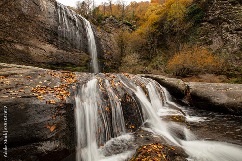 View of the waterfall in autumn. Waterfall in autumn colors. Suuctu Waterfalls  Bursa  Turkey.