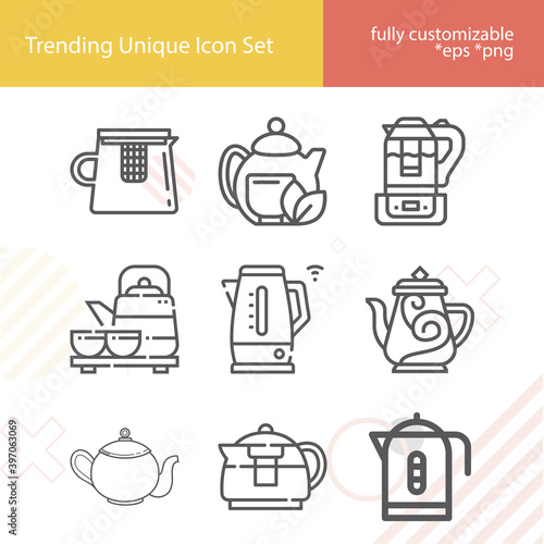 Simple set of slowed related lineal icons.
