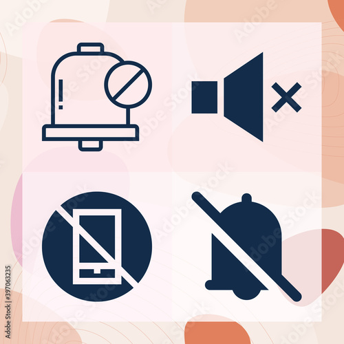 Simple set of stamp down related filled icons