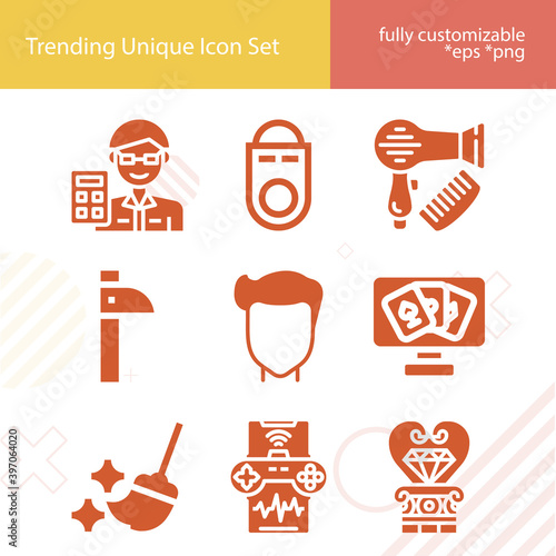 Simple set of subjective related filled icons.