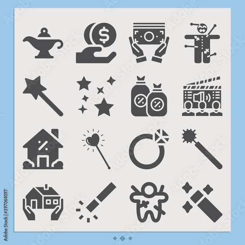 Simple set of spells related filled icons.