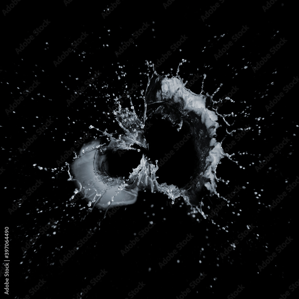 Obraz premium Water splash on a black