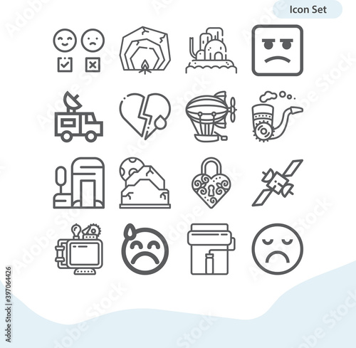 Simple set of den related lineal icons.