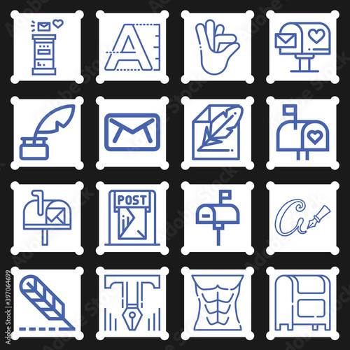 16 pack of colonists  lineal web icons set