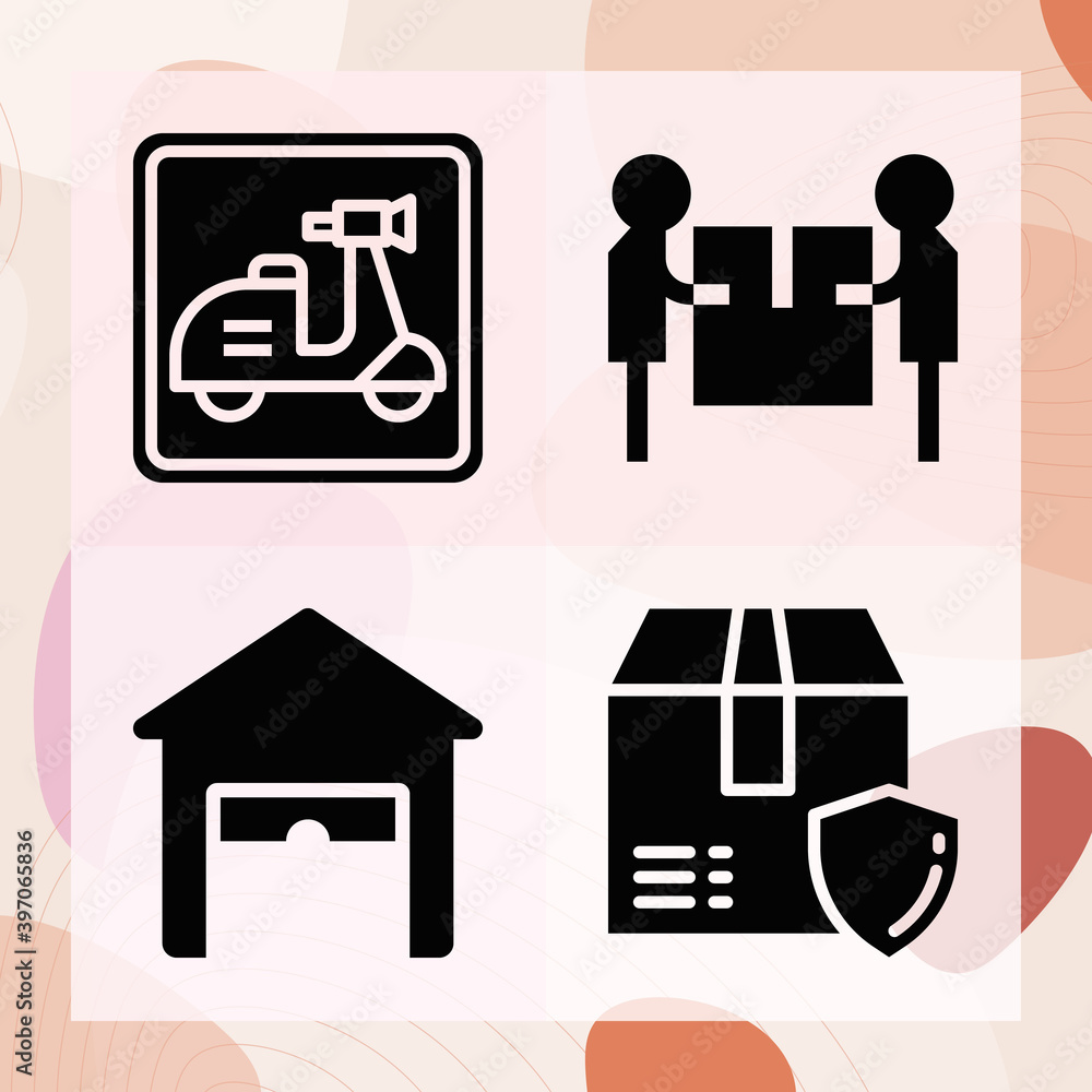 Simple set of deed related filled icons Simple set of deed related filled icons