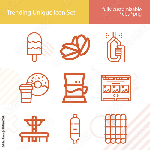 Simple set of spoon related lineal icons.