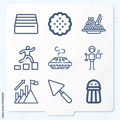 Simple set of 9 icons related to slow