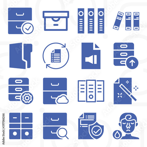 16 pack of accumulate  filled web icons set