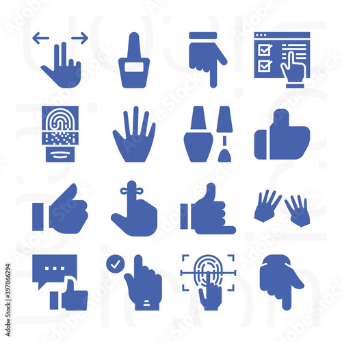 16 pack of toe  filled web icons set