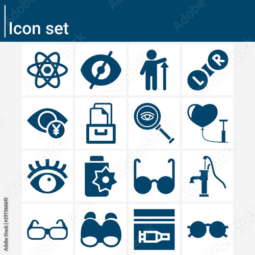 Simple set of ion related filled icons.