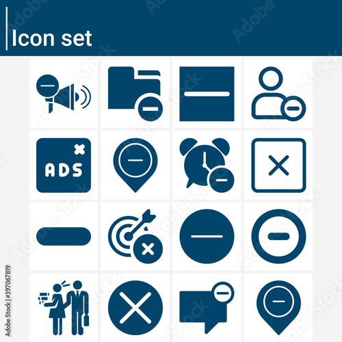 Simple set of unwanted related filled icons.