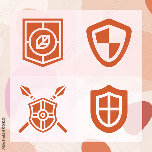 Simple set of defending team related filled icons