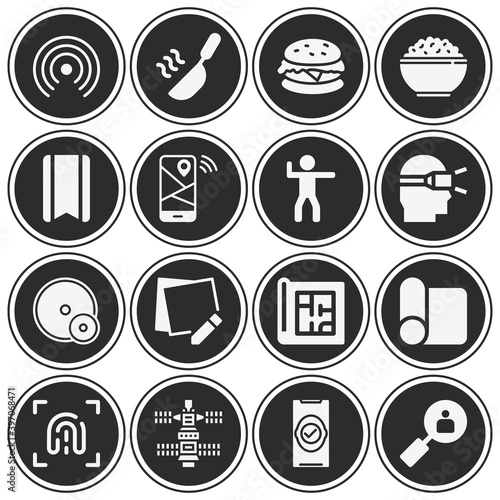 16 pack of locate  filled web icons set