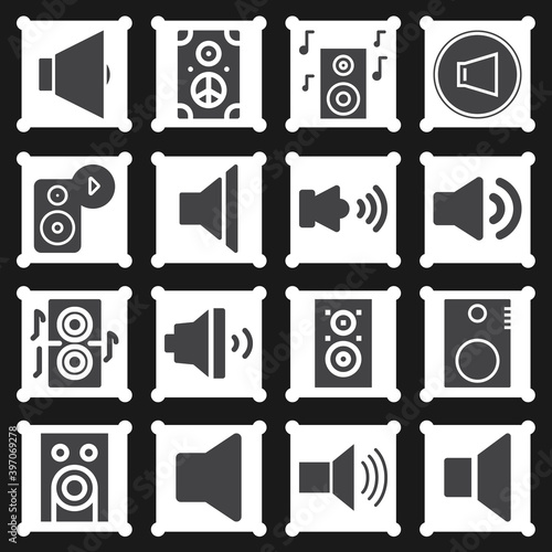 16 pack of pa system  filled web icons set