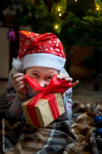 girl in  Santa Claus hat