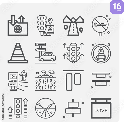 Simple set of bypass related lineal icons.