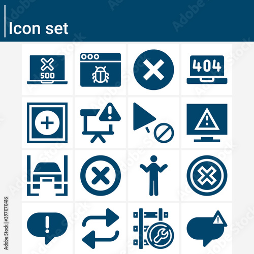 Simple set of mistakes related filled icons.