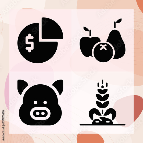 Simple set of thanksgiving related filled icons