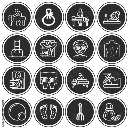 16 pack of rub down  lineal web icons set