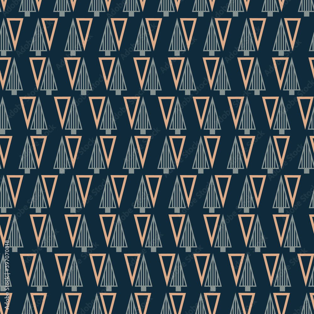 Vector grey blue Christmas trees seamless pattern Vector grey blue Christmas trees seamless pattern