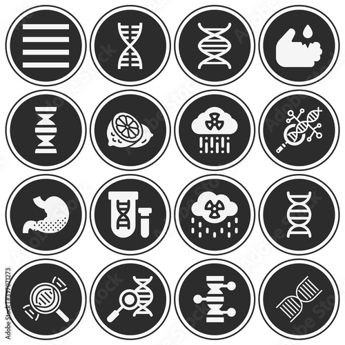 16 pack of centered  filled web icons set