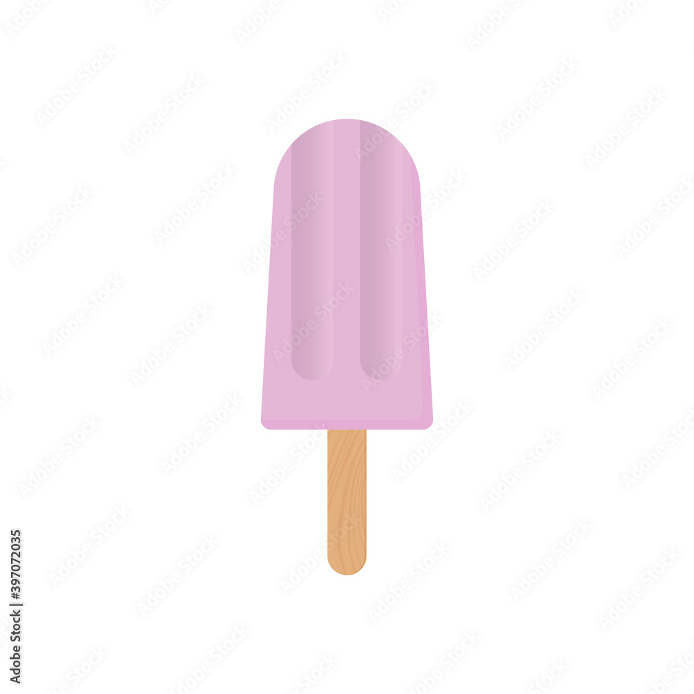 Popsicle ice cream. Vector stock flat illustration isolated on a white background Popsicle ice cream. Vector stock flat illustration isolated on a white background