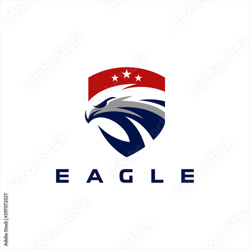 eagle head star logo design